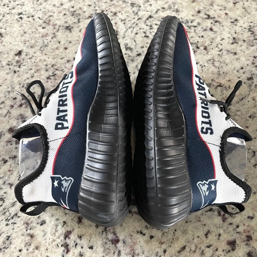 New England Patriots Sneakers Womens 37 White Navy Red NFL‎ Fan Gear Knit Shoes